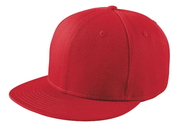 New Era Flat Bill Snapback Cap in Scarlet Red