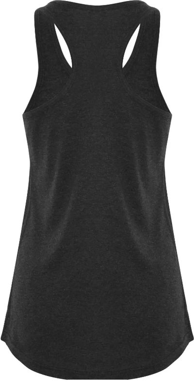 Am image of a Custom Koi Triblend Racerback Ladies Tank in Charcoal Triblend!