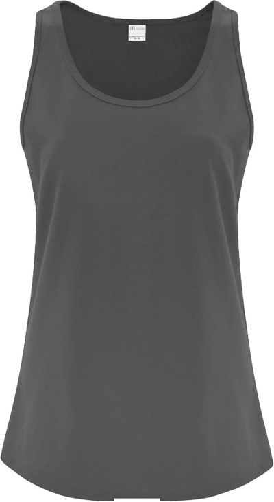 Am image of a Custom ATC Everyday Cotton Ladies Tank Top in Charcoal!