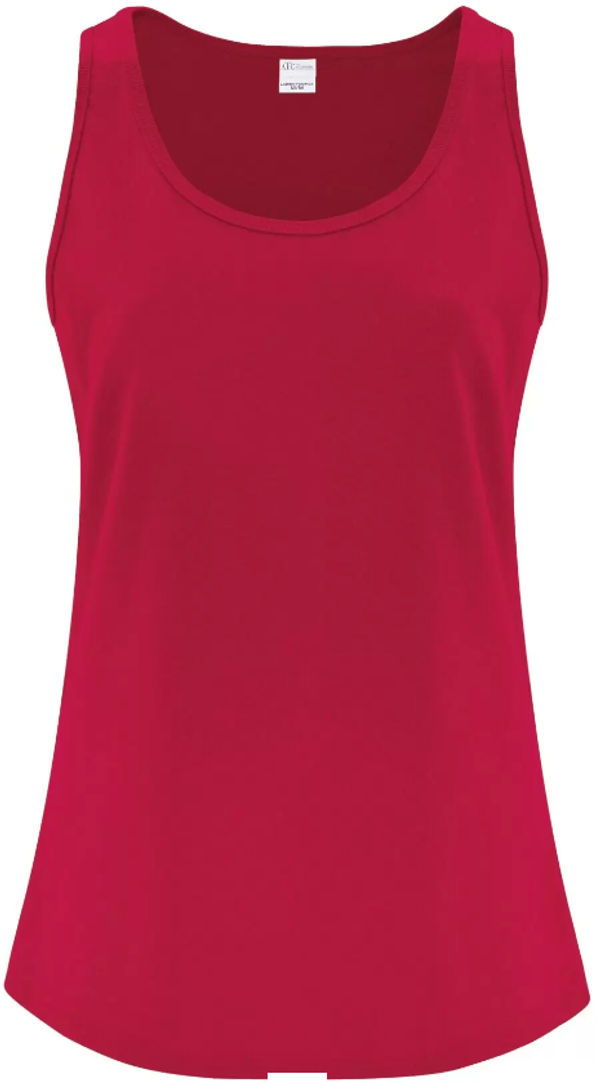 Am image of a Custom ATC Everyday Cotton Ladies Tank Top in Red!