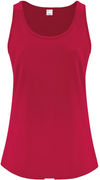 Am image of a Custom ATC Everyday Cotton Ladies Tank Top in Red!