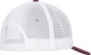 Am image of a Custom ATC Everyday Snapback Trucker Cap in Maroon/White!