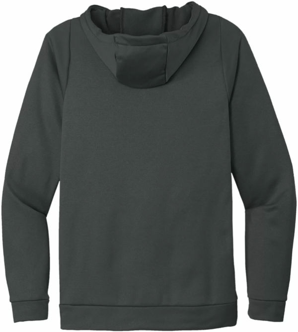 Am image of a Custom Nike ThermaFit Fleece Pullover Hoodie in Team Anthracite!