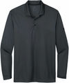 Am image of a Custom Nike Dri Fit Micro Pique Long Sleeve Polo in Anthracite!