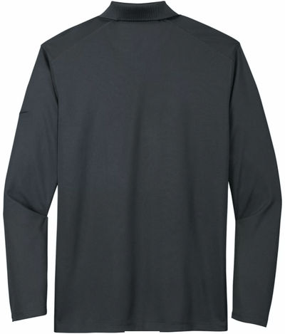 Am image of a Custom Nike Dri Fit Micro Pique Long Sleeve Polo in Anthracite!