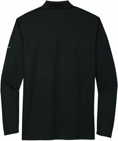 Am image of a Custom Nike Dri Fit Micro Pique Long Sleeve Polo in Black!