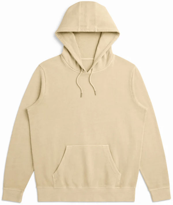 Am image of a Custom Original Favorites Organic Cotton French Terry Hooded Sweatshirt in Dune!