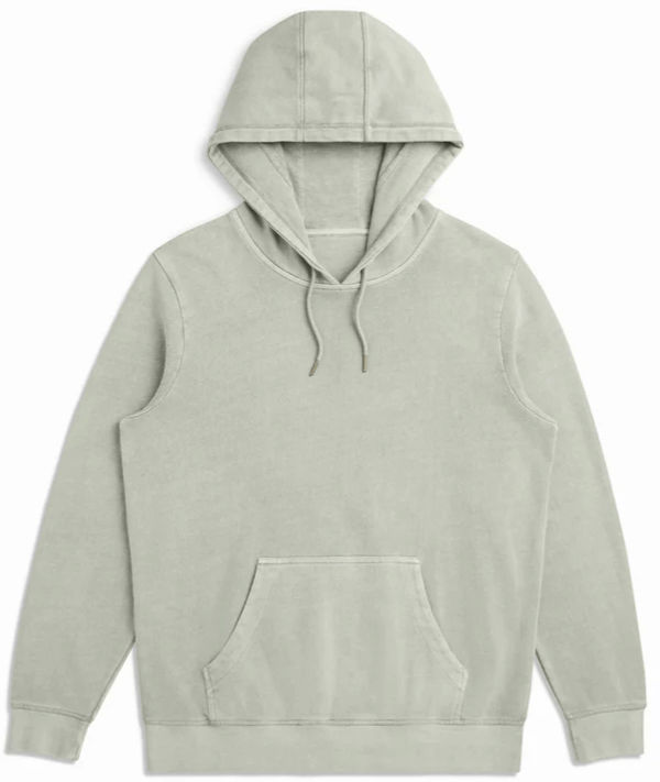 Am image of a Custom Original Favorites Organic Cotton French Terry Hooded Sweatshirt in Sage!