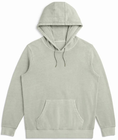 Am image of a Custom Original Favorites Organic Cotton French Terry Hooded Sweatshirt in Sage!