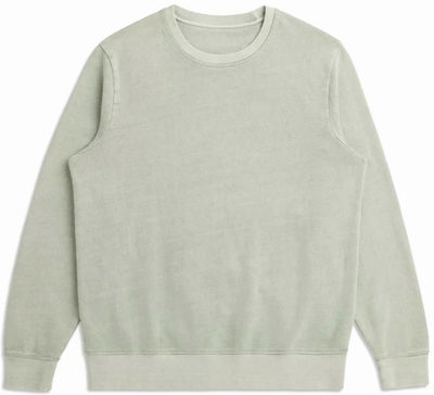 Am image of a Custom Original Favorites Organic Cotton French Terry Crewneck Sweatshirt in Sage!