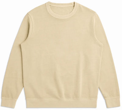 Am image of a Custom Original Favorites Organic Cotton French Terry Crewneck Sweatshirt in Dune!