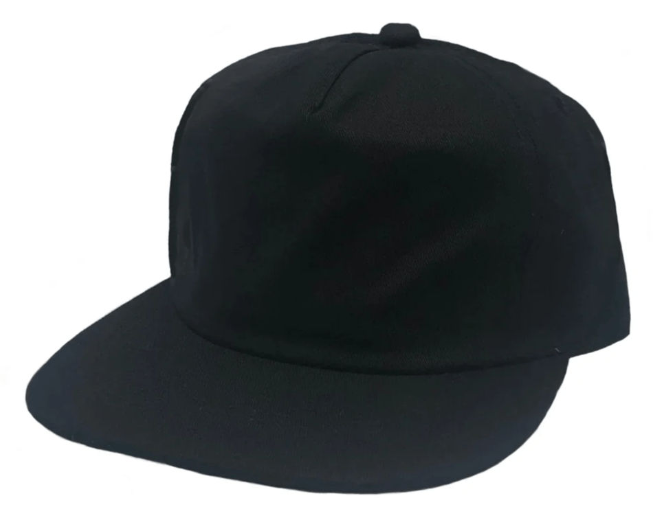 Nissi Washed Cotton 5 Panels Flat Bill Cap in Navy