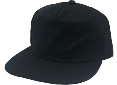 Am image of a Custom Nissi Washed Cotton 5 Panels Flat Bill Cap in Navy!