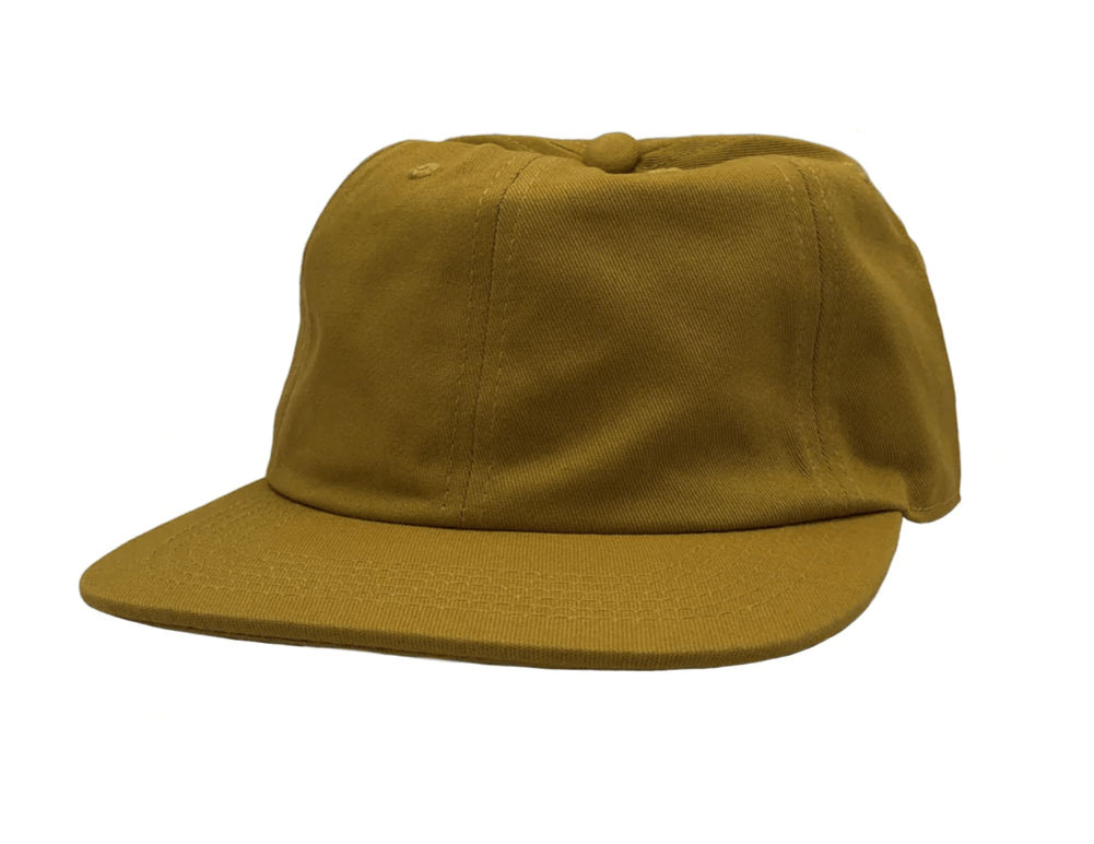 Nissi Washed Cotton 5 Panels Flat Bill Cap in Mustard
