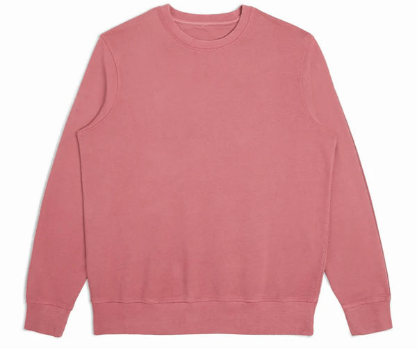 Am image of a Custom Original Favorites Organic Cotton French Terry Crewneck Sweatshirt in Rosewood!