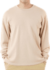 Am image of a Custom LA Apparel LS Heavy Thermal Crew Neck in Beige!
