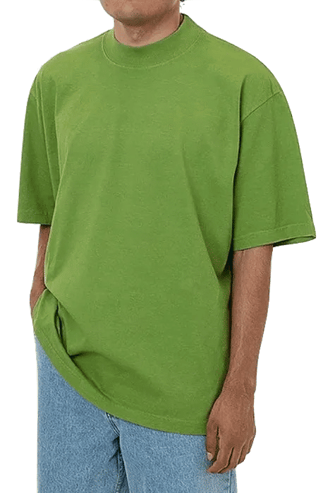 LA Apparel 18 singles SS Oversized Mock Tee in Celery Green