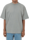 Am image of a Custom LA Apparel 18 singles SS Oversized Mock Tee in Silver Mist!