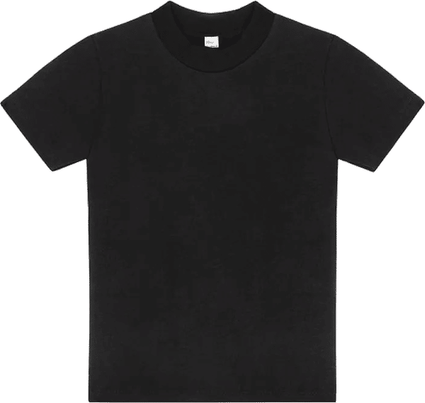 Am image of a Custom LA Apparel Rib Mock Neck Top in Black!