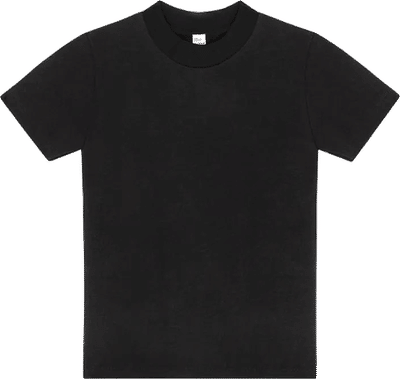 Am image of a Custom LA Apparel Rib Mock Neck Top in Black!
