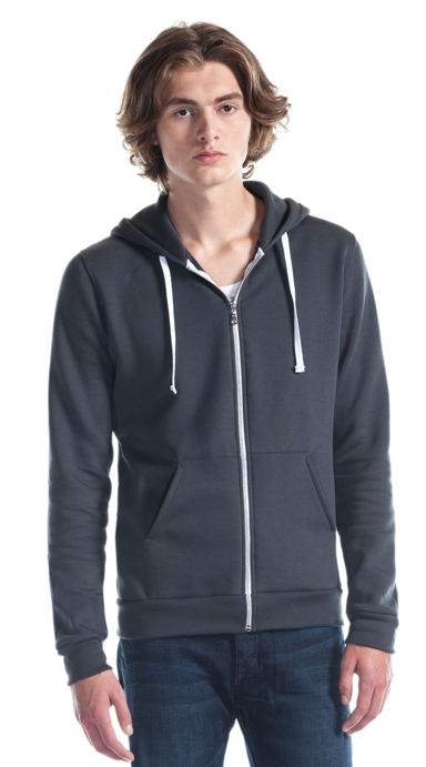 Jerico Slim Fit Full Zip Hoody in Charcoal