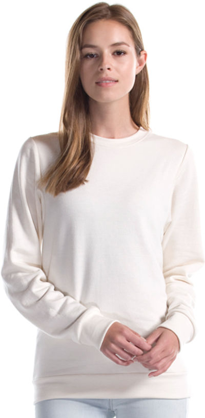 Am image of a Custom Jerico Three End Bamboo Fleece Crewneck Sweatshirt in Natural!