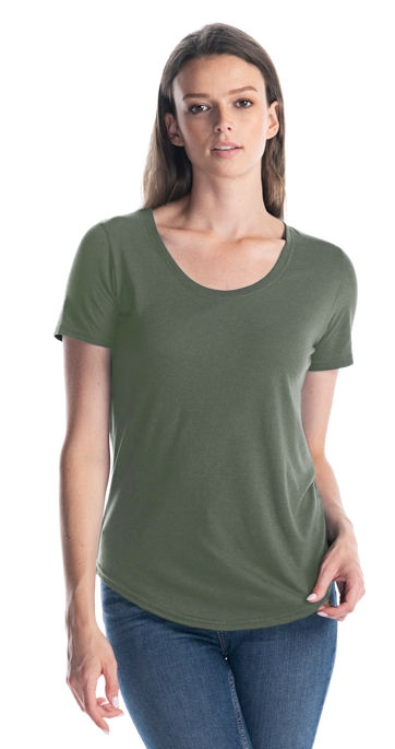 Jerico Ladies Bamboo Relaxed Fit Scoop Bottom T Shirt in Grey Sage