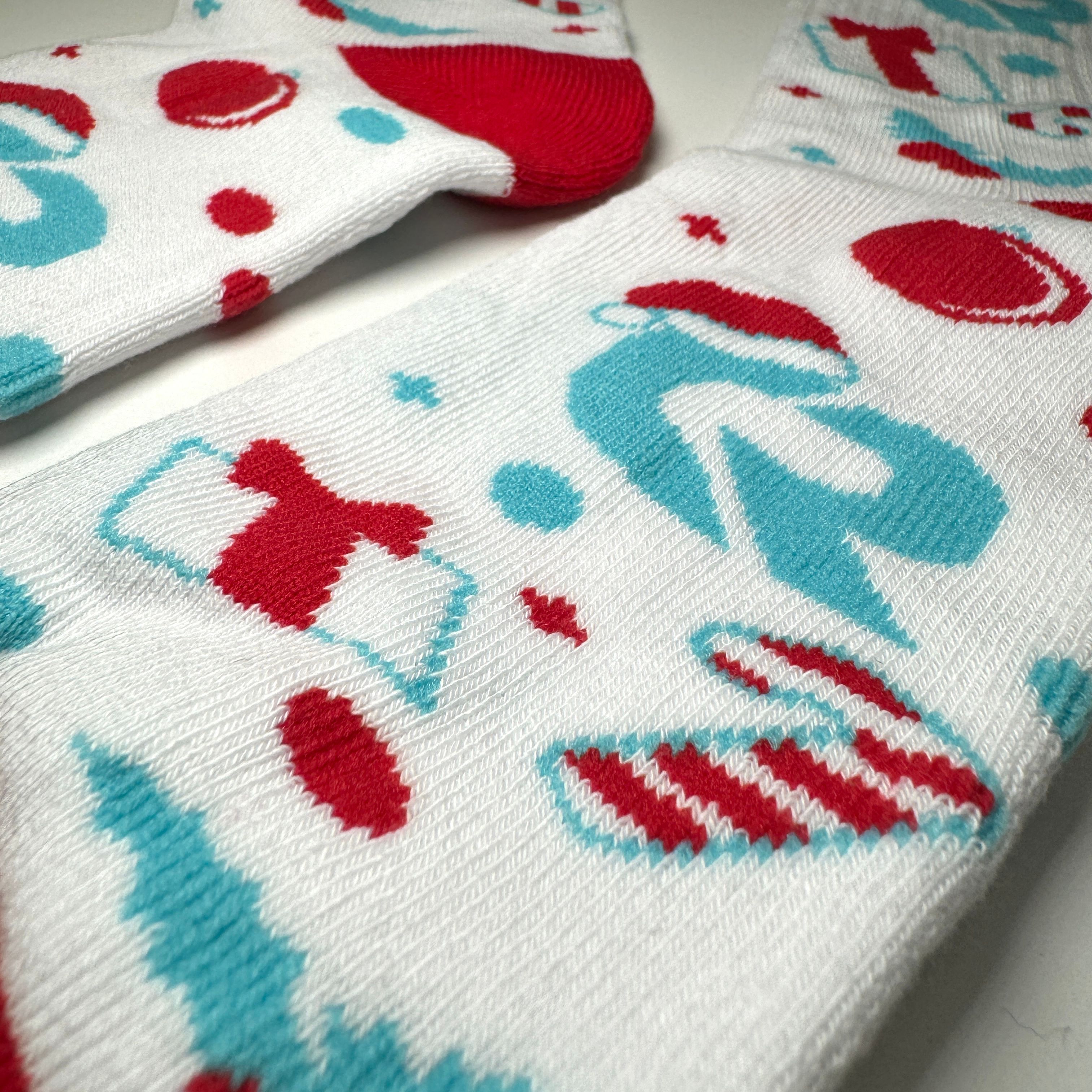 An image of a custom sublimated sock that you can print your design on!