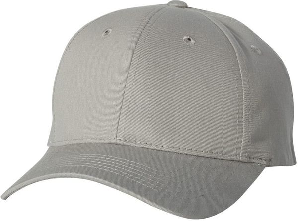Am image of a Custom Sportsman Adult Cotton Twill Cap in Grey!