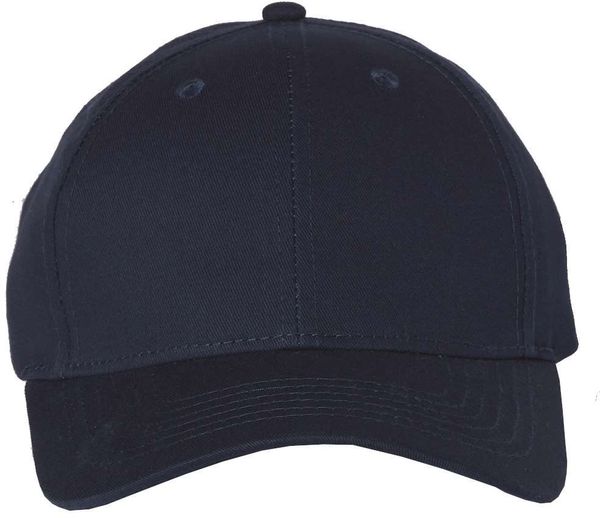 Am image of a Custom Sportsman Adult Cotton Twill Cap in Navy!