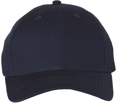 Am image of a Custom Sportsman Adult Cotton Twill Cap in Navy!