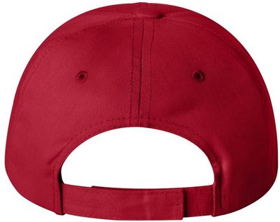Am image of a Custom Sportsman Adult Cotton Twill Cap in Red!