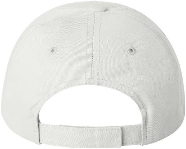 Am image of a Custom Sportsman Adult Cotton Twill Cap in White!
