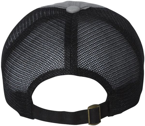 Am image of a Custom Sportsman Contrast Stitch Mesh Back Cap in Grey/Black!