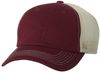 Am image of a Custom Sportsman Contrast Stitch Mesh Back Cap in Maroon/Stone!