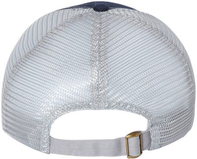 Am image of a Custom Sportsman Contrast Stitch Mesh Back Cap in Navy/Grey!