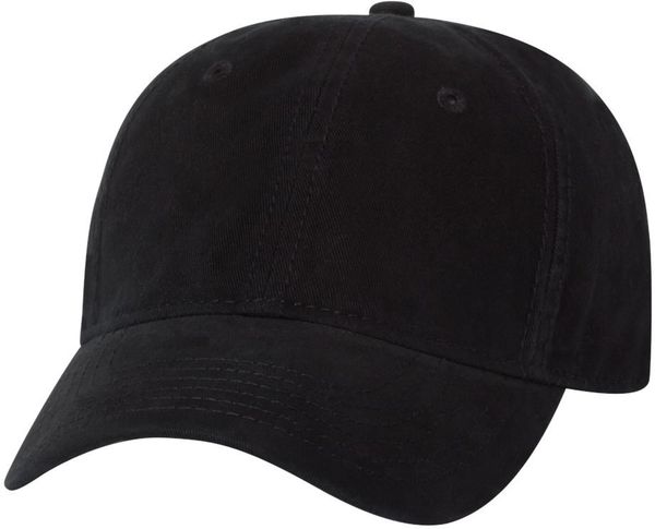Am image of a Custom Sportsman Unstructured Cap in Black!