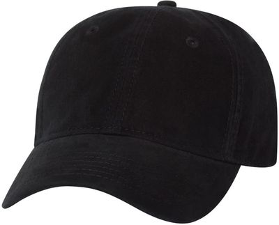 Am image of a Custom Sportsman Unstructured Cap in Black!