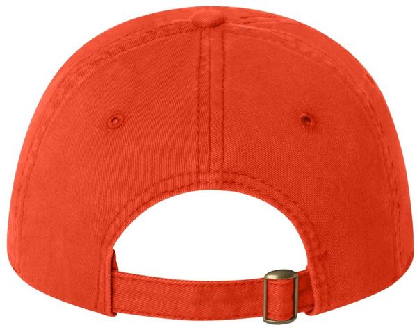 Am image of a Custom Sportsman Unstructured Cap in Orange!