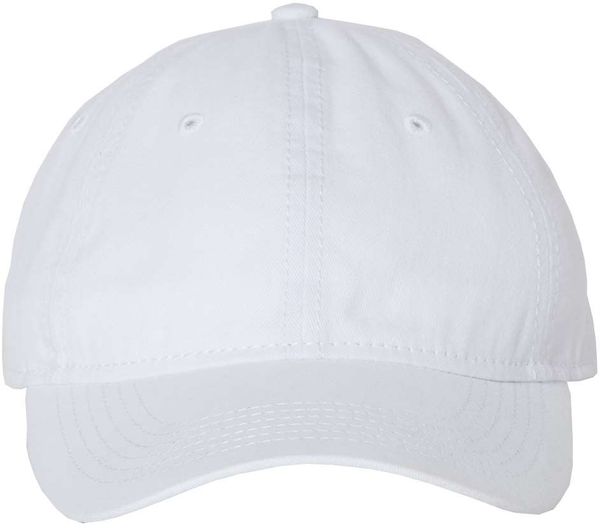 Am image of a Custom Sportsman Unstructured Cap in White!