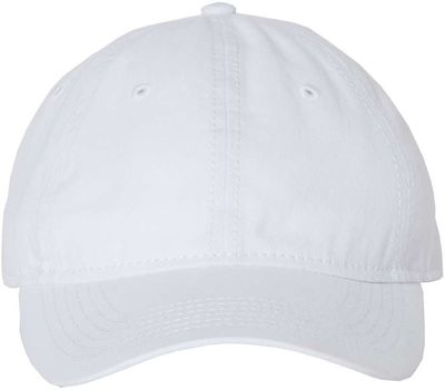 Am image of a Custom Sportsman Unstructured Cap in White!