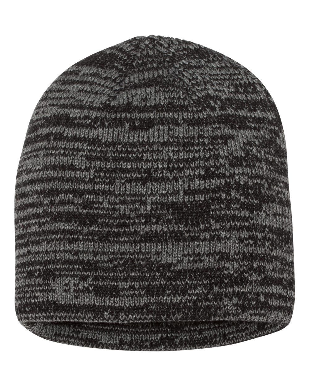 Sportsman 8in Marled Knit Beanie in Black/Dark Grey