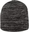 Am image of a Custom Sportsman 8in Marled Knit Beanie in Black/Dark Grey!