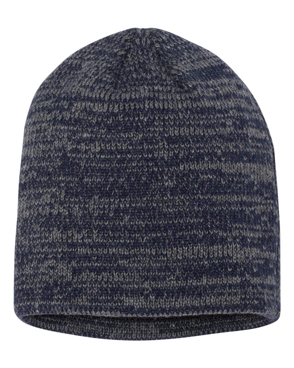 Sportsman 8in Marled Knit Beanie in Navy/Dark Grey