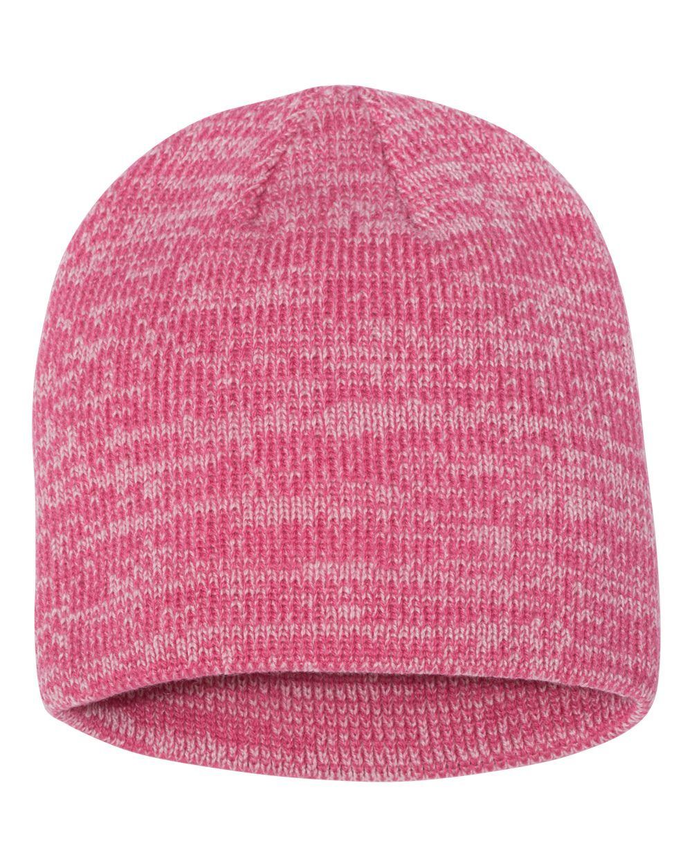 Sportsman 8in Marled Knit Beanie in Pink/Dark Pink