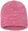 Am image of a Custom Sportsman 8in Marled Knit Beanie in Pink/Dark Pink!