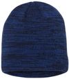Am image of a Custom Sportsman 8in Marled Knit Beanie in Royal/Navy!