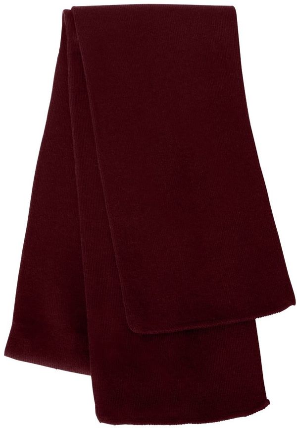 Am image of a Custom Knit Scarf in Maroon!