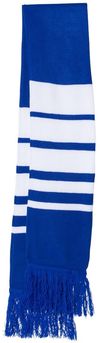 Am image of a Custom Sportsman Soccer Scarf in Royal/White!