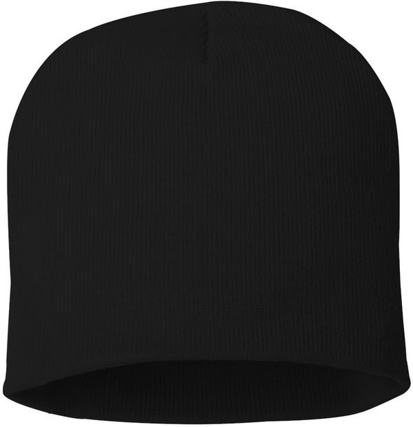 Am image of a Custom Sportsman 8 Inch Knit Beanie in Black!